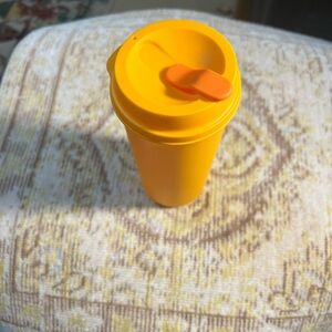 Vintage Tupperware used Orange Travel Tumbler